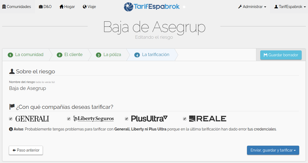 Baja de Asegrup en Tarifespabrok